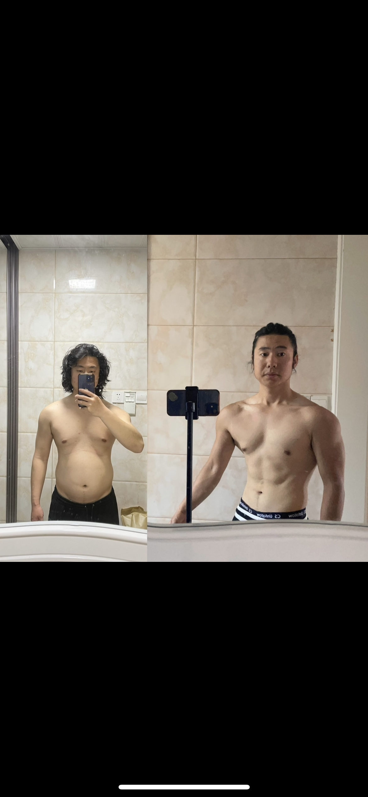 Barry 减脂前后体态对比