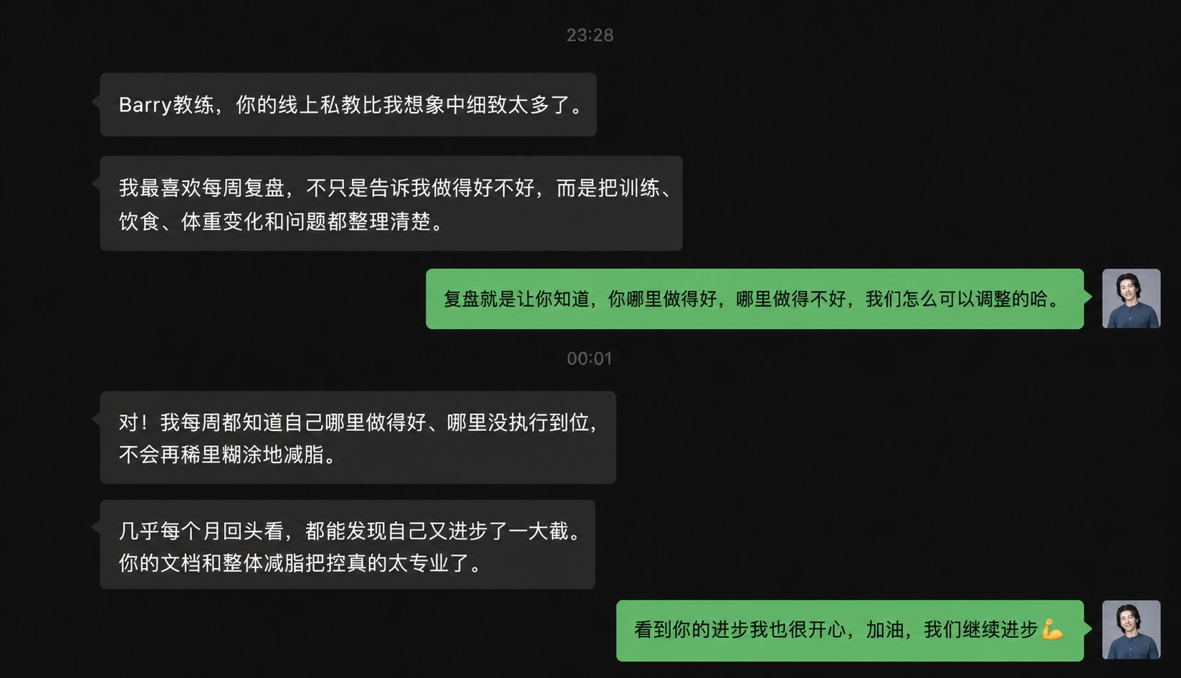 线上学员对每周复盘的评价
